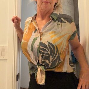 Women’s Linen Tropical Blouse Tamara H Size Small / Medium